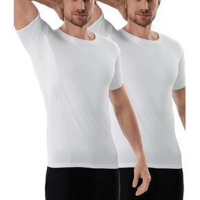 2 Pack Men's Sweatproof Undershirt, Modal Crew Neck Slim Fit T-Shirt with Underarm Sweat Pads in Saudi Arabia