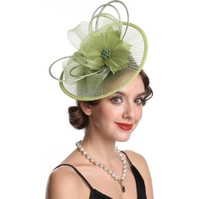 SAFERIN قبعة فاسيناتور أنيقة للنساء مع حجاب ومشبك شعر ريشة غطاء للرأس لحفلات الزفاف وحفلات الشاي in Kuwait