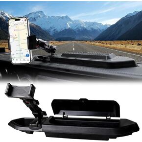 Dash Phone Mount Holder Compatible with 2018 2019 2020 2021 2022 2023 Jeep Wrangler JL 2/4 Door Gladiator JT, Center Console Storage Box Dashboard Tray, 360° Rotate Anti-Shake Jeep Accessories in Kuwait