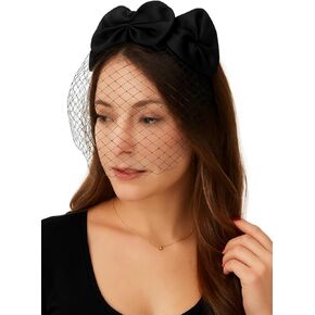 MODM Birdcage Veil with Hand-Sewn Floral Fascinator, French Net Headpiece Face Veil for Special Occasions in Saudi Arabia