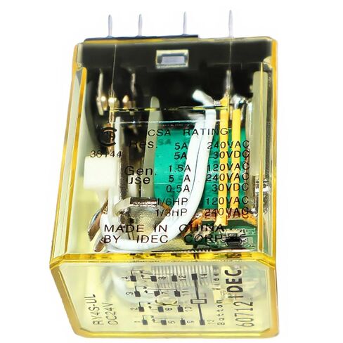 مرحل توصيل ملف RY4S-ULDC24V 24VDC، مرحل مصغر 14 سنًا 4PDT مع مؤشر LED، جهات اتصال 3A، استبدال OE # RY4S-UL DC24V لدائرة التحكم في مقبس مرحل سلسلة RY in Saudi Arabia