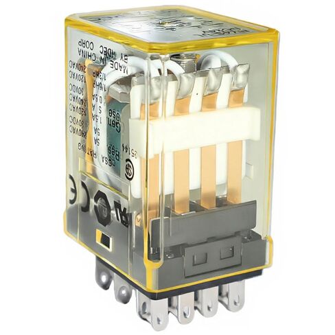 مرحل توصيل ملف RY4S-ULDC24V 24VDC، مرحل مصغر 14 سنًا 4PDT مع مؤشر LED، جهات اتصال 3A، استبدال OE # RY4S-UL DC24V لدائرة التحكم في مقبس مرحل سلسلة RY in Saudi Arabia