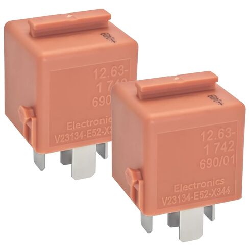 (Pack of 2) V23134-E52-X344 12.63-1 742 690/01 12VDC 40A 5-Pin Automotive Relay - Compatible for Various Car Systems in Saudi Arabia
