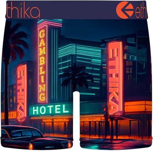 Ethika Men’s Mid Boxer Brief, 4-Way Stretch Performance Underwear - Vegas in Saudi Arabia