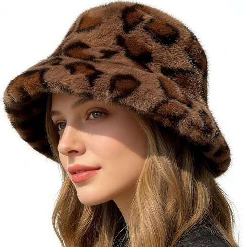 قبعات شتوية غزني من الفرو الصناعي للنساء، قبعات دلو دافئة من الفرو للرجال والنساء، قبعة شتوية ناعمة ومريحة in Kuwait