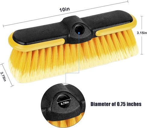10 Inch Car Wash Brush Head, Scrub Brush Attachment for Long Handle Extension Pole,Outdoor Broom and Scrubbing Brush for Cleaning Window, Wall, House Floor, Deck, Patio, Car in Kuwait