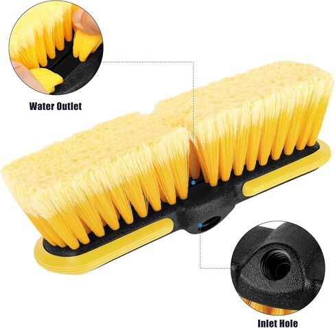 10 Inch Car Wash Brush Head, Scrub Brush Attachment for Long Handle Extension Pole,Outdoor Broom and Scrubbing Brush for Cleaning Window, Wall, House Floor, Deck, Patio, Car in Kuwait