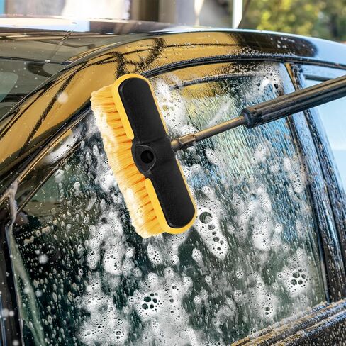 10 Inch Car Wash Brush Head, Scrub Brush Attachment for Long Handle Extension Pole,Outdoor Broom and Scrubbing Brush for Cleaning Window, Wall, House Floor, Deck, Patio, Car in Kuwait