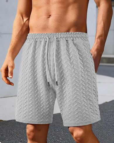 Men's Shorts Casual Stretch Solid Short Low Waist Drawstring Summer Shorts in Saudi Arabia