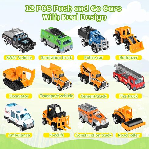 سجادة لعب للأطفال مع 12 مجموعة سيارات، سجادة لعب للأطفال على الطرق للعب السيارات، سجاد لعب السيارات، سجاد خريطة المدينة، سجاد مسار سيارة للأطفال الصغار وغرفة نوم غرفة اللعب (60 بوصة × 36 بوصة، خريطة المدينة + السيارة) in Kuwait