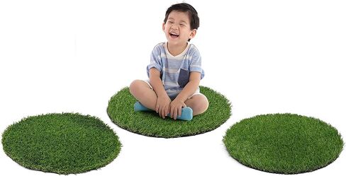 أماكن جلوس مستديرة من العشب الاصطناعي مقاس 18 بوصة من Joy Carpets GreenSpace في مجموعة من 12 قطعة in Saudi Arabia