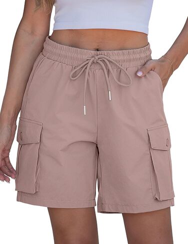 luvamia Hiking Shorts for Women High Waisted Pull On Cargo Casual Golf Water Resistant 7 Inch Inseam Mid Thigh Shorts in Saudi Arabia