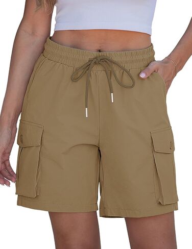 luvamia Hiking Shorts for Women High Waisted Pull On Cargo Casual Golf Water Resistant 7 Inch Inseam Mid Thigh Shorts in Saudi Arabia