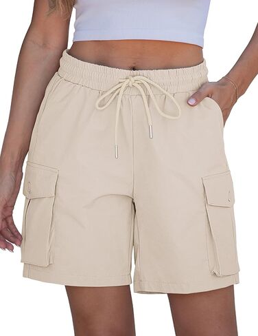 luvamia Hiking Shorts for Women High Waisted Pull On Cargo Casual Golf Water Resistant 7 Inch Inseam Mid Thigh Shorts in Saudi Arabia