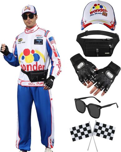 مجموعة أزياء فيلم سباق عتيق مكونة من 8 قطع - زي مستوحى من السباق القديم للبالغين مع سترة وقبعة وإكسسوارات ﻿ in Kuwait