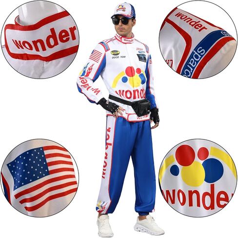 مجموعة أزياء فيلم سباق عتيق مكونة من 8 قطع - زي مستوحى من السباق القديم للبالغين مع سترة وقبعة وإكسسوارات ﻿ in Kuwait