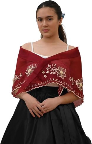Filipiniana Embroidered Alampay Panuelo Scarf in Saudi Arabia