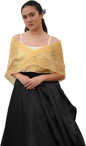 Filipiniana Embroidered Alampay Panuelo Scarf in Saudi Arabia