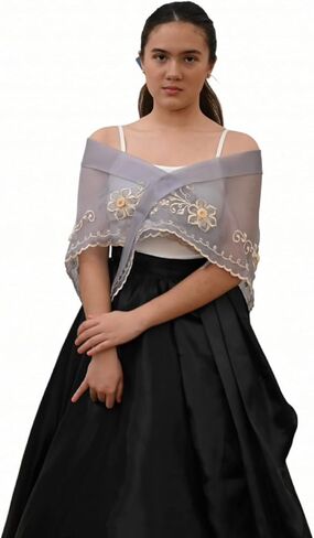 Filipiniana Embroidered Alampay Panuelo Scarf in Saudi Arabia