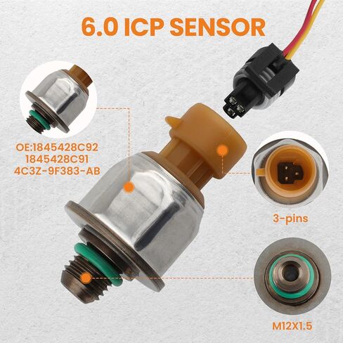 maXpeedingrods 6.0 IPR Valve & ICP Control Sensor with Pigtail, for Ford F250 F350 F450 F550 E450 Super Duty Excursion 2003-2010, 1845428C92 3C3Z9C968AA CM-5126 in Saudi Arabia