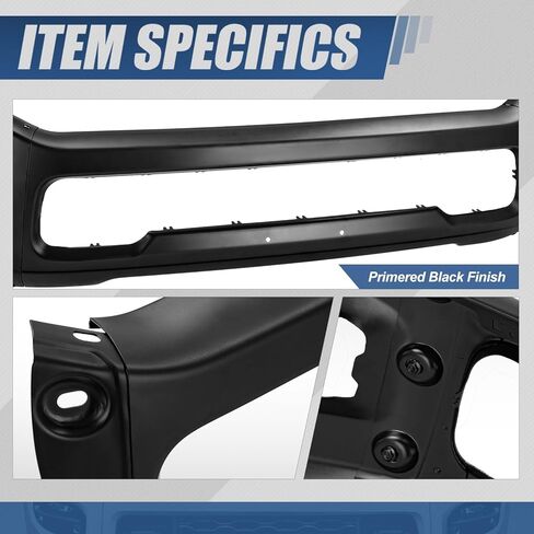 شريط الوجه المصد الأمامي من Auto Dynasty متوافق مع 2019-2024 Ram 2500 3500، مع فتحات ضوء الضباب، طلاء ليتوافق مع اللون الأسود، CH1002409 in Kuwait