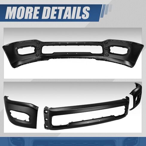 شريط الوجه المصد الأمامي من Auto Dynasty متوافق مع 2019-2024 Ram 2500 3500، مع فتحات ضوء الضباب، طلاء ليتوافق مع اللون الأسود، CH1002409 in Kuwait