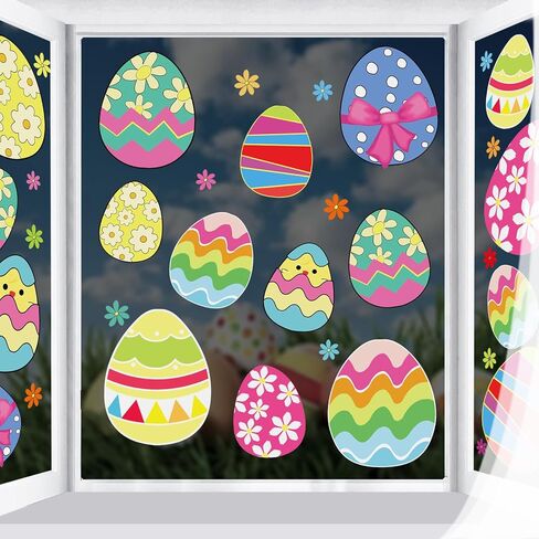 Spring Easter Window Clings for Glass Windows Extra Large Easter Eggs Window Decorations Home School Office in Saudi Arabia