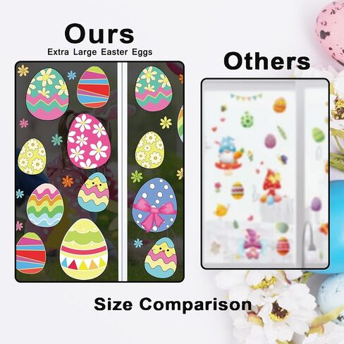 Spring Easter Window Clings for Glass Windows Extra Large Easter Eggs Window Decorations Home School Office in Saudi Arabia