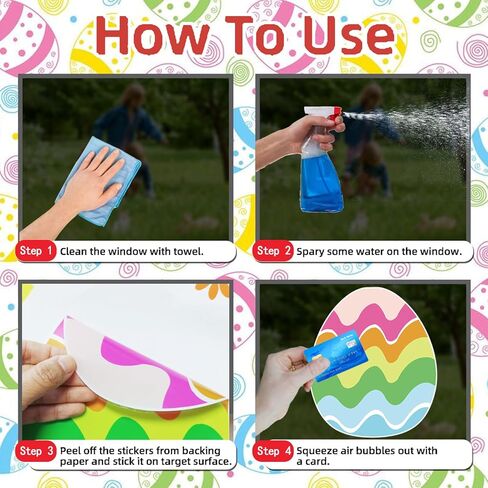 Spring Easter Window Clings for Glass Windows Extra Large Easter Eggs Window Decorations Home School Office in Saudi Arabia