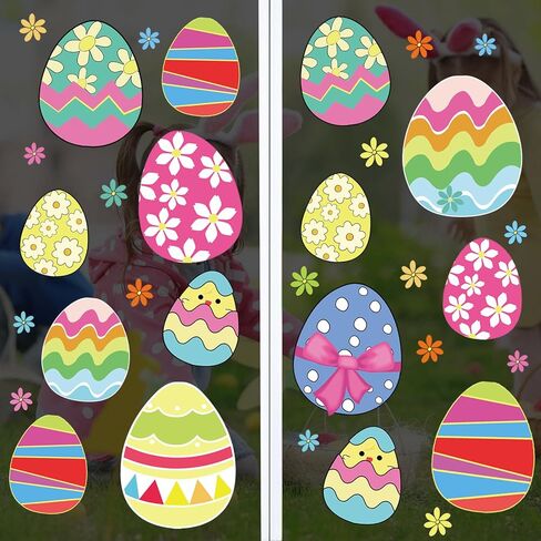Spring Easter Window Clings for Glass Windows Extra Large Easter Eggs Window Decorations Home School Office in Saudi Arabia