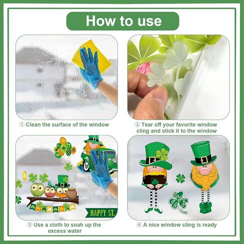 88 قطعة من ملصقات الحائط لعيد القديس باتريك، ديكورات فنية لغرف النوم باللون الأخضر Lucky Shamrock Clover، ملصقات نافذة لعيد القديس باتريك للمنزل والمكتب وغرفة المعيشة والفصول الدراسية ومستلزمات الحفلات وديكور الحائط in Kuwait