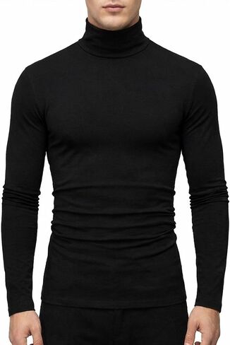 Mens Long Sleeve Pullover Sweater Basic Designed Slim Fit Top in Saudi Arabia