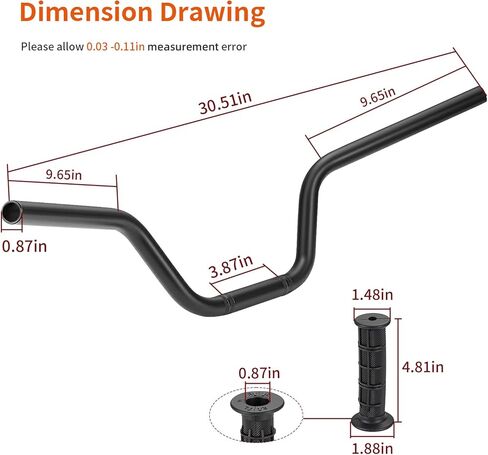 Heavy Duty HandleBar W/Grip for Yamaha Raptor 700 YFM700 YFM700R 2013-2024 1PE-F6111-00 in Saudi Arabia