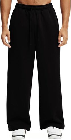 بنطال رياضي فضفاض للرجال بأرجل واسعة، بنطال رياضي برباط مطاطي، بنطال رياضي فضفاض غير رسمي in Kuwait