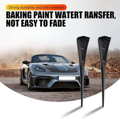 2 PCS Car Fender Side Vents, ABS Carbon Fiber Spoiler, Fender Decorative Stickers, Universal for Most Cars, Trucks, SUVs (Black) in Saudi Arabia