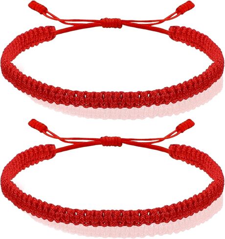 2 قطعة سوار أحمر مصنوع يدويًا سوار أحمر قابل للتعديل أساور حماية Pulsera للنساء والرجال الأخ والأخت in Saudi Arabia