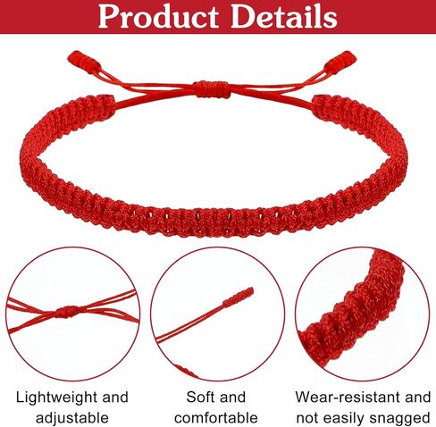 2 قطعة سوار أحمر مصنوع يدويًا سوار أحمر قابل للتعديل أساور حماية Pulsera للنساء والرجال الأخ والأخت in Saudi Arabia