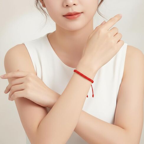 2 قطعة سوار أحمر مصنوع يدويًا سوار أحمر قابل للتعديل أساور حماية Pulsera للنساء والرجال الأخ والأخت in Saudi Arabia