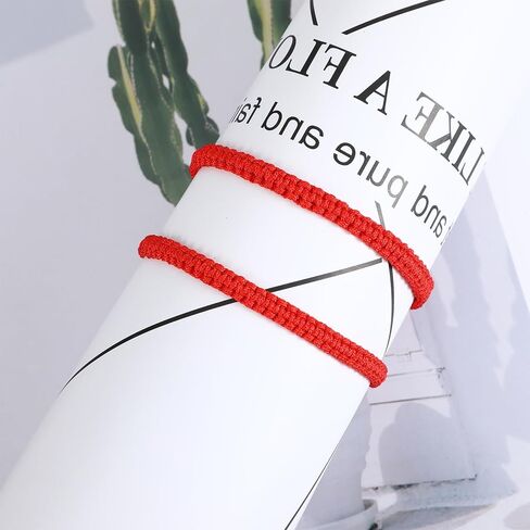 2 قطعة سوار أحمر مصنوع يدويًا سوار أحمر قابل للتعديل أساور حماية Pulsera للنساء والرجال الأخ والأخت in Saudi Arabia