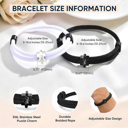 Couple Bracelets for Him Her : To My Love His Hers Pinky Promise Matching Black White Rope Bracelet Set for Men Women Boyfriend Girlfriend Husband Wife, Romantic Gifts for Valentine Anniversary in Saudi Arabia