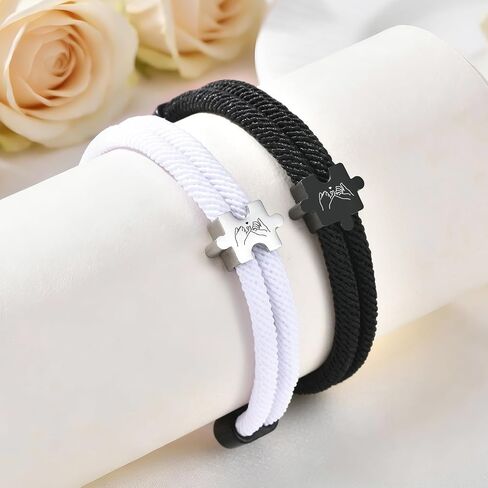 Couple Bracelets for Him Her : To My Love His Hers Pinky Promise Matching Black White Rope Bracelet Set for Men Women Boyfriend Girlfriend Husband Wife, Romantic Gifts for Valentine Anniversary in Saudi Arabia