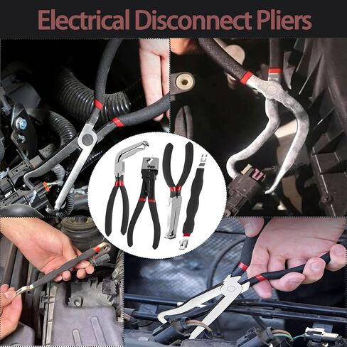 4 Pieces Electrical Disconnect Pliers, 8in Automotive Tools kit with Electrical Plug Connector Disconnect Tool and Connector Separator and Hose Clamp Pliers in Saudi Arabia