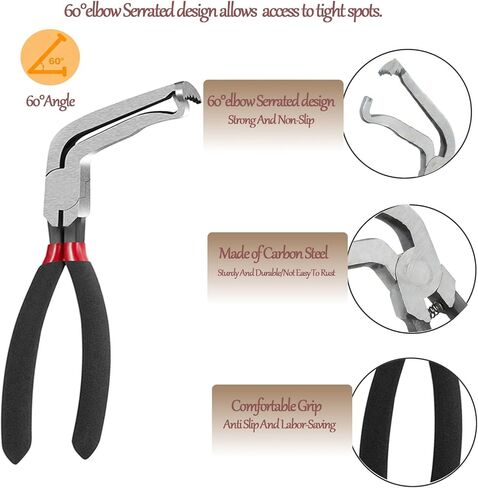4 Pieces Electrical Disconnect Pliers, 8in Automotive Tools kit with Electrical Plug Connector Disconnect Tool and Connector Separator and Hose Clamp Pliers in Saudi Arabia