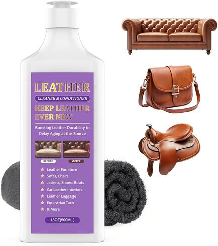 منظف ​​ومرطب الجلود - ينظف ويغذي ويعيد ويحافظ على الجلد، مصنوع لجميع العناصر الجلدية، بما في ذلك حقائب اليد والسترات والأحذية طويلة الرقبة والأثاث والأريكة والديكورات الداخلية للسيارات ومعدات الفروسية والمزيد in Kuwait