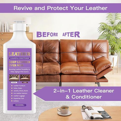 منظف ​​ومرطب الجلود - ينظف ويغذي ويعيد ويحافظ على الجلد، مصنوع لجميع العناصر الجلدية، بما في ذلك حقائب اليد والسترات والأحذية طويلة الرقبة والأثاث والأريكة والديكورات الداخلية للسيارات ومعدات الفروسية والمزيد in Kuwait
