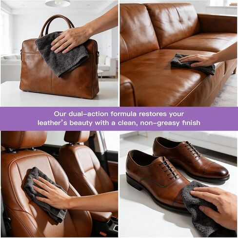 منظف ​​ومرطب الجلود - ينظف ويغذي ويعيد ويحافظ على الجلد، مصنوع لجميع العناصر الجلدية، بما في ذلك حقائب اليد والسترات والأحذية طويلة الرقبة والأثاث والأريكة والديكورات الداخلية للسيارات ومعدات الفروسية والمزيد in Kuwait