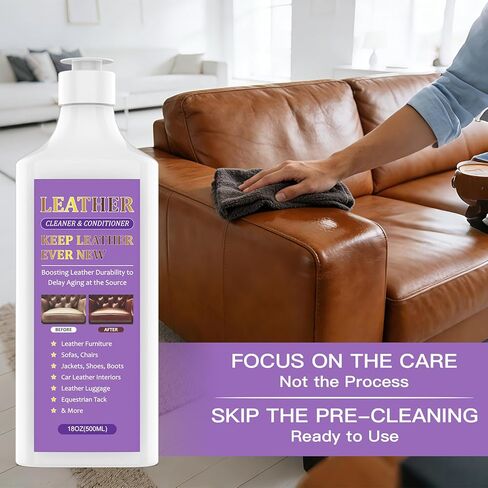 منظف ​​ومرطب الجلود - ينظف ويغذي ويعيد ويحافظ على الجلد، مصنوع لجميع العناصر الجلدية، بما في ذلك حقائب اليد والسترات والأحذية طويلة الرقبة والأثاث والأريكة والديكورات الداخلية للسيارات ومعدات الفروسية والمزيد in Kuwait