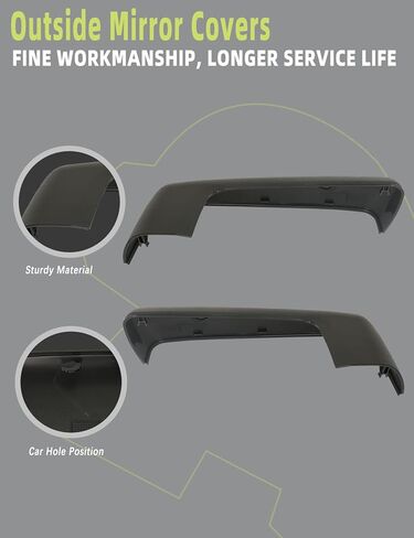 غطاء نصف مرآة علوي مزخرف باللون الأسود متوافق مع Chevy Silverado 1500/ GMC Sierra 1500 2019-2024 قطع غيار الملحقات تحل محل 84732427 84732426 يسار يمين زوج واحد in Kuwait