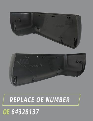 غطاء نصف مرآة علوي مزخرف باللون الأسود متوافق مع Chevy Silverado 1500/ GMC Sierra 1500 2019-2024 قطع غيار الملحقات تحل محل 84732427 84732426 يسار يمين زوج واحد in Kuwait