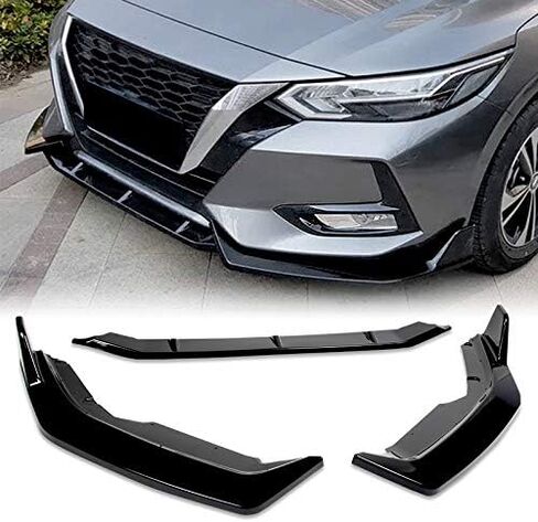 EPARTS Painted Black Front Bumper Body Kit Spoiler Lip 3PCS Fit for 2020-2023 Nissan Sentra Sedan in Saudi Arabia